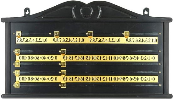 Snooker Puntbord - Scorebord Biljart - Wedstrijd Bijhouden - Duurzaam Kunststof - 70 x 40 cm - Zwart