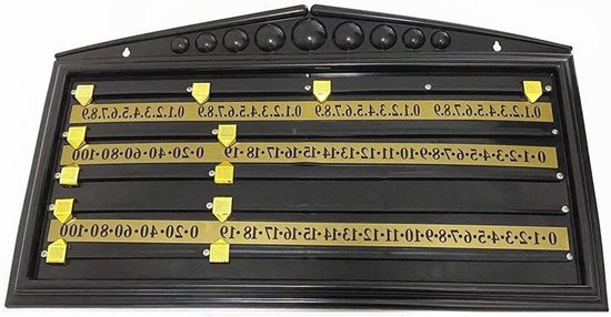 Snooker Scorebord - Biljart Scorehouder - Wedstrijden Bijhouden - Schuif Score Systeem - Compact Ontwerp - Zwart