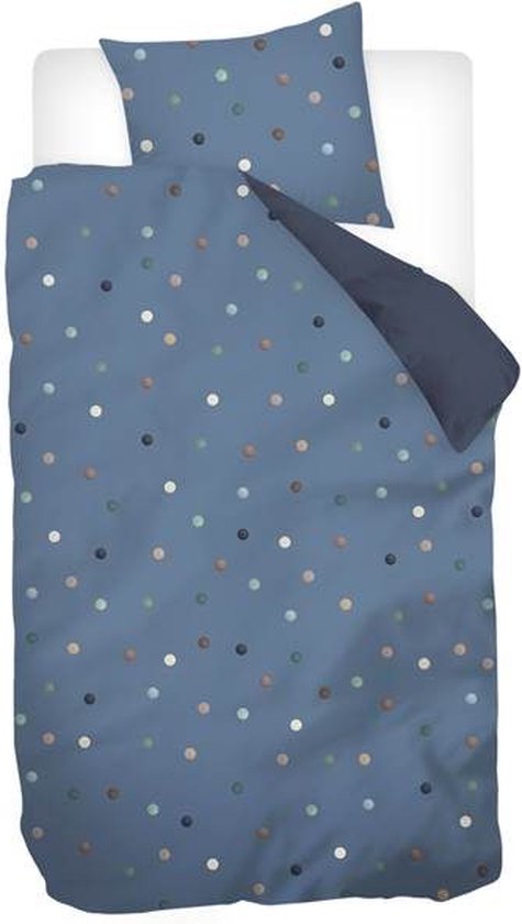 Snoozing Javier Dekbedovertrek - Flanel - Eenpersoons - 140x200/220 cm + 1 sloop) - Blauw van Snoozing