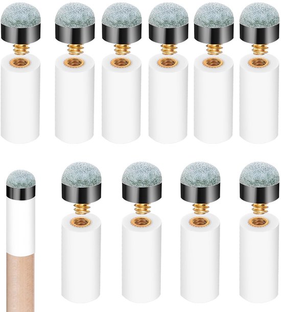 Solidchoice - 10 Sets Vervangende Billiard Cue Tips met Ferrules