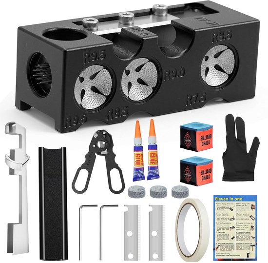 Solidchoice - 11-in-1 Biljart Cue Tip Shaper en Reparatie Kit