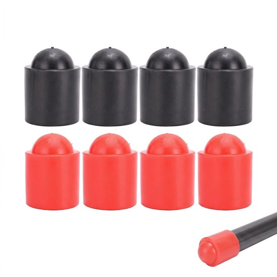 Solidchoice - 8 Stuks Rubberen Beschermkappen voor Biljartkeu