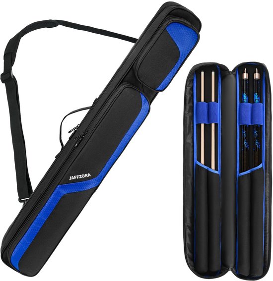 Solidchoice - Pool Cue Case 2x2 met 14 Vakken en Schouderbanden