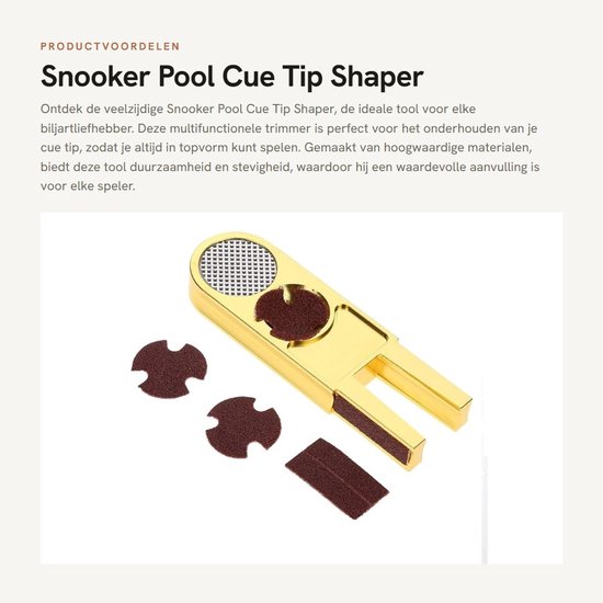 Solidchoice - Snooker Pool Cue Tip Shaper - Multifunctionele Trimmer Tool - Sturdy en Duurzaam - Billiard Cue Tip Accessoire - Voor Snooker en Pool - U...