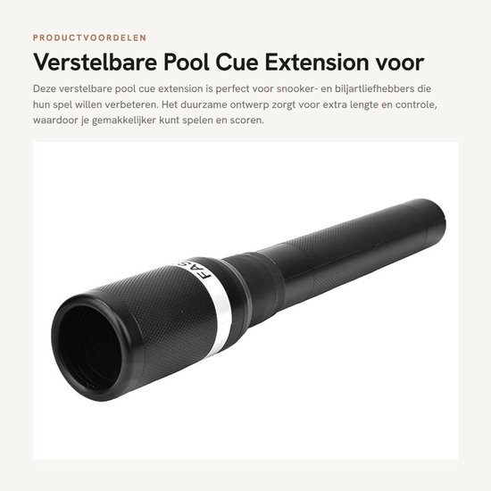 Solidchoice- Snookerverlenging duurzaam ontwerp - Verstelbare verlengstok - Aluminium schacht - Voor professionele spelers - Thuisentertainment - Gewicht ca. 213g - Biljartkeu Verlenging