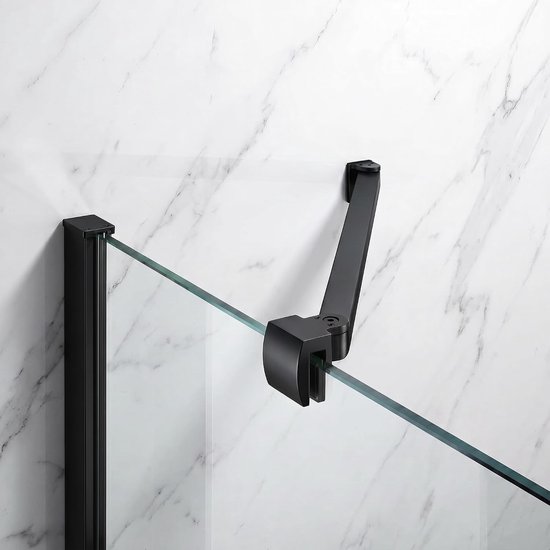 stabilisatiestang 400 mm voor 6-10 mm glas, mat zwart | RVS 304, 180° draaibare wandmontage, vierkant design