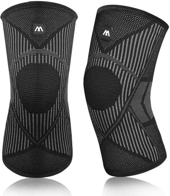 Stabiliserende Kniestraps voor Ondersteuning, 2 Stuks, Niet-Slip Orthopedische Kniebandage voor Sport, Gewichtheffen en Hardlopen (Zwart, L)