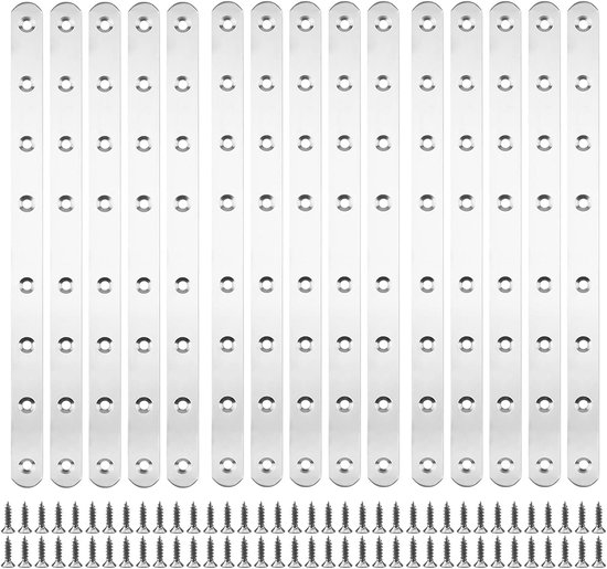 Stalen Connector, 293 x 19 x 3 mm, Geperforeerde Plaat, Houten Verbindingsplaat Met 8 Gaten, Metalen Connector Voor Verbinding