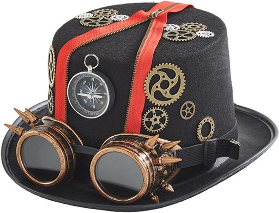 Steampunk Hoed voor de Mannen Vilt met Stoombril