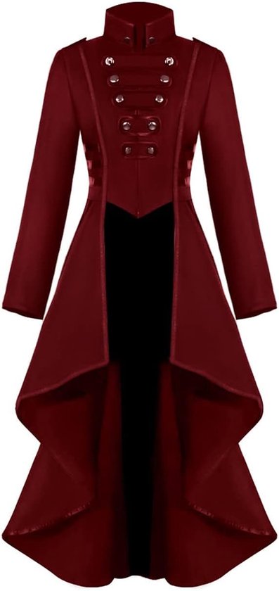 Steampunk vintage rokjas voor dames, onregelmatige zoom, gothic, kleding, Victoriaanse rok, lange mantel, renaissance, Halloween-kostuum, middeleeuws, cosplay uniform voor vrouwen