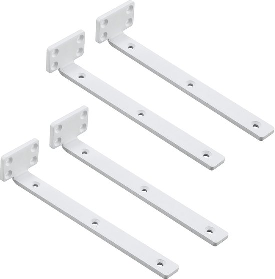 Steigerplankbeugel Heavy-Duty, drijvende framebeugel, metalen steigerplank L (wit, 20 cm)