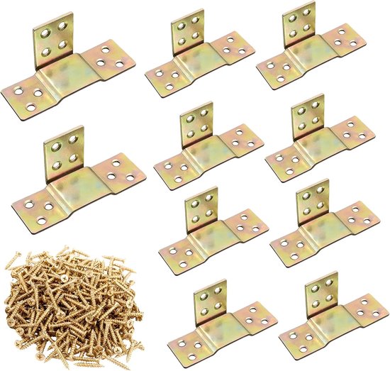 steun bedverbinder, 10 sets bedhoeken om op te hangen, voor zware belasting, hangbeslag voor bedleuningen, bedbeslag voor middenbalken, lattenbodem, bedframeproject