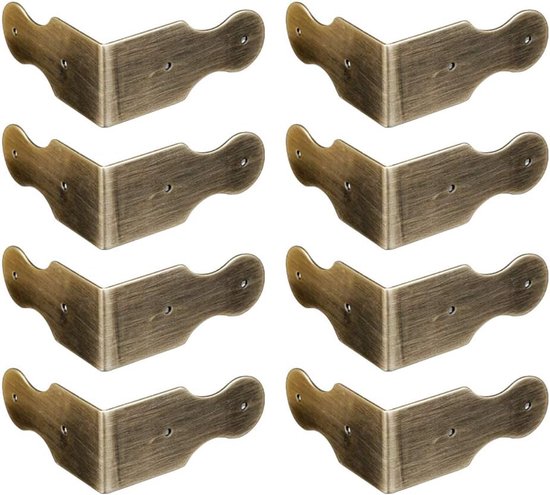 Steunen hardware bureaurand rechte hoekbeschermers houten juwelendoos fotolijst accessoires (antiek brons)