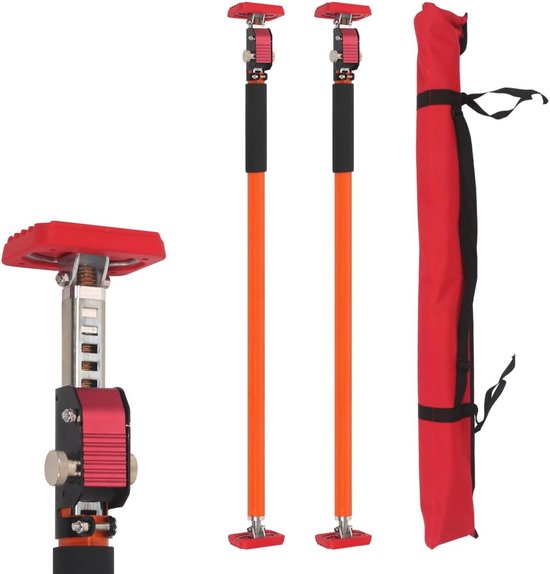 Steunen, montagesteun, eenhandssteun, maximaal draagvermogen 120 kg per paar, rek 250 cm, telescopische steun, spansteun