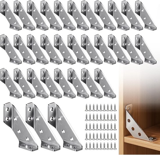 Steunen, van roestvrij staal, hoekklemmen, driehoekige vorm, hoekklemmen, universele hoekverbinders, meubelverbinders, hoekverbindingen ter versterking