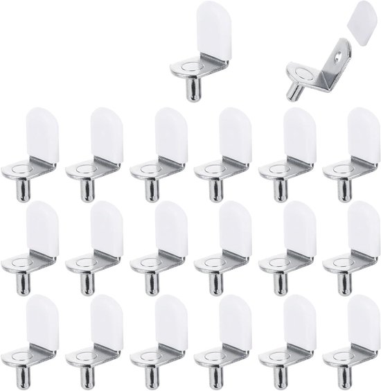 Stevige hoekondersteuning voor planken - 20 stuks roestvrijstalen glazen plankhouders, ideale meubelaccessoires voor kasten en boekenplanken