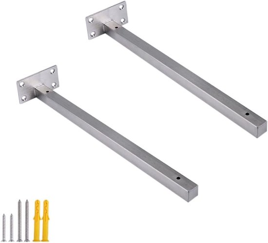 Stevige Wandbeugels voor Zwevende Planken - RVS Steunbeugels voor Thuis en Kantoor, 350mm, Set van 2