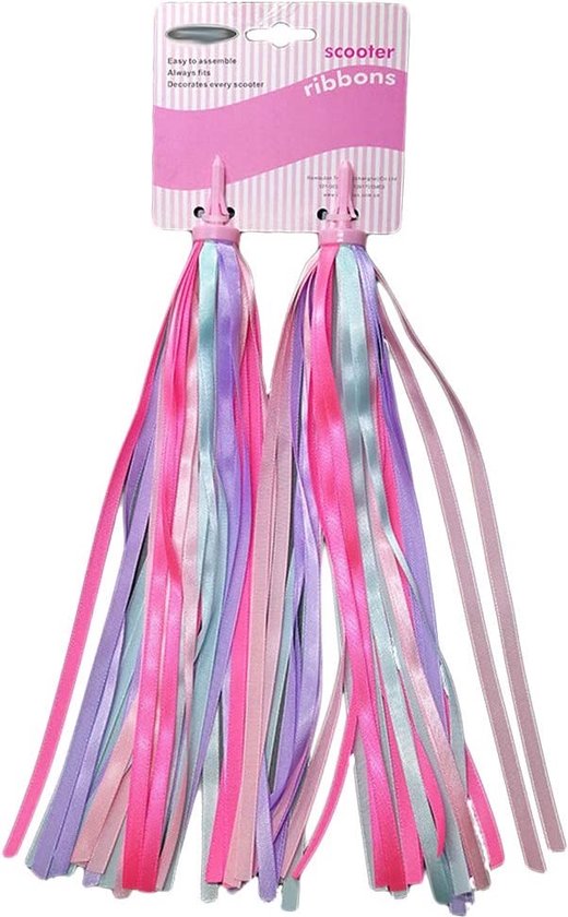 Stuurslingers Roze Paars - Stuurversiering Fiets - Versiering Slinger - Handvatstreamers van Abimars