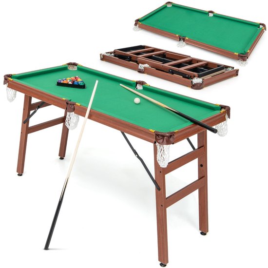SureDeal® - Pooltafel - Biljarttafelset - Inklapbaar - 2 Keu's - 138x67x79,5 cm - Spel - Cadeau van suredeal