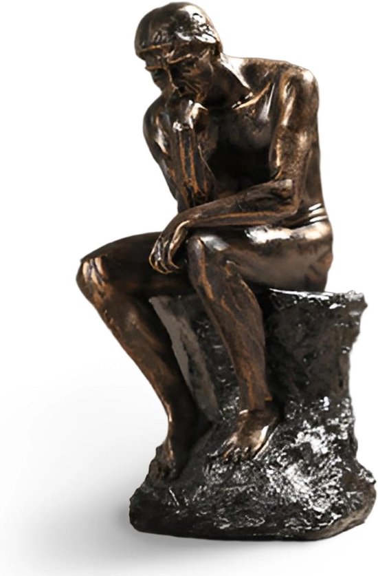 Syfunlv Denker Standbeeld, zandsteen, lezen, denker, beeldje, 26 cm, gepersonaliseerde abstracte ornamenten, moderne figuren, esthetische sculptuur, voor kantoor, woonkamer, bureau, kamerdecoratie