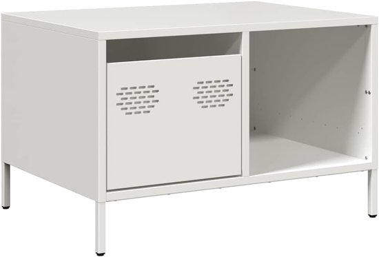 Table Salontafel, klein, voor balkon, woonkamer, tafel, wit, 68,5 x 50 x 43,5 cm, koudgewalst staal, voor balkon, keuken, woonkamer, tuin