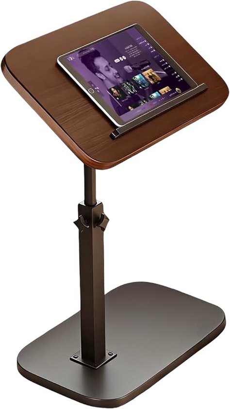 Tafel 45–80 cm, 360° Draai- en Kantelfunctie, Sofa/Bed Tafel, Mobiel Bureau voor Slim Werken, Lezen & Ontbijt, Robuuste Stalen Constructie