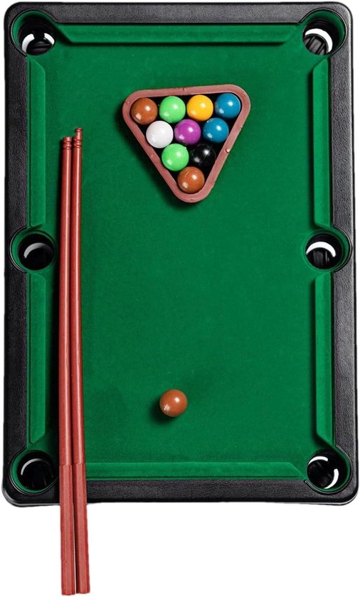 Tafel Biljart - Mini Pooltafel - Spel voor Thuis - Draagbaar Ontwerp - 31.5 x 26.5 x 3.5 cm