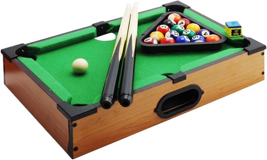 Tafel Biljartspel - Mini Pooltafel - Indoor Spel - Draagbaar Compact Design - 36 x 24 x 8 cm