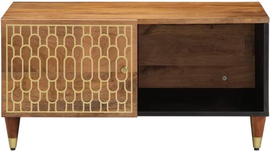 Tafel outdoor kleine bijzettafel outdoor woonkamer meubels smalle bijzettafel - salontafel 80 x 50 x 40 cm massief hout mango voor slaapkamer tuin woonkamer keuken