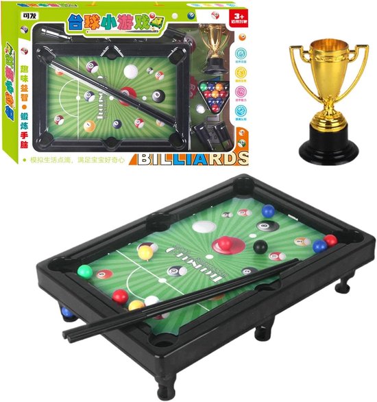 Tafel pooltafel - Biljartspel set - Interactief spel - Bevordert communicatie - 43 x 30 x 5 cm van Merkloos