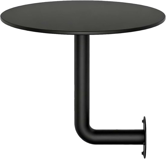 Tafel voor wandmontage, wandgemonteerd bureau, 40 cm, statafel, L-vormige bistrotafel, bijzettafel, cool bar, wandtafel, keuken-eettafel voor café, dessertwinkel, eetkamer, zwart