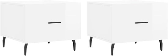 Tafel woonkamer banktafel koffietafels 2 stuks. Hoogglans wit 50x50x40 cm hout materiaal voor werkkamer, woonkamer, kantoor