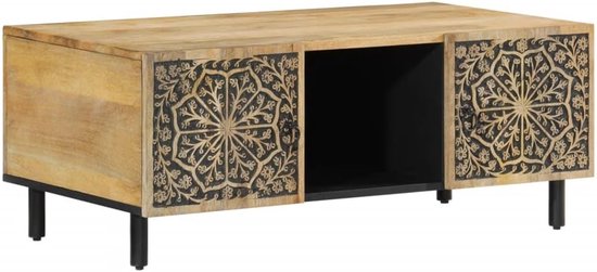 Tafel woonkamertafel balkontafel kleine bijzettafels - salontafel 100x54x40 cm massief hout mango voor keuken slaapkamer balkon woonkamer