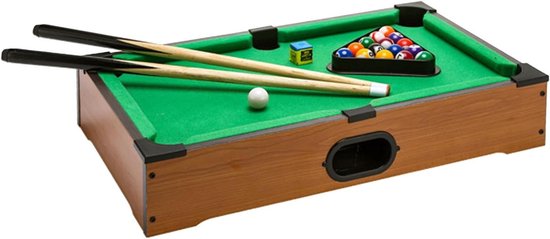 Tafelbiljart - Mini biljarttafel - Gezinsspel - Direct speelklaar - 345 x 23 x 73 cm - Meerkleurig