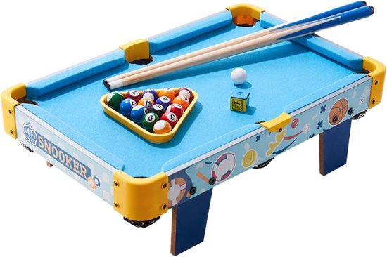 Tafelbiljarttafel - Klein biljartspel - Indoor entertainment - Opvouwbaar ontwerp - 52 x 33 cm - Blauw