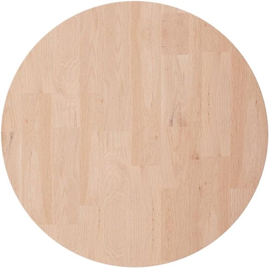 Tafelblad Ø 40 x 4 cm van onbehandeld massief eikenhout, middenbruin met dichte nerf, ideaal voor salontafels, bijzettafels of als meubelplaat, onderhoudsvriendelijk