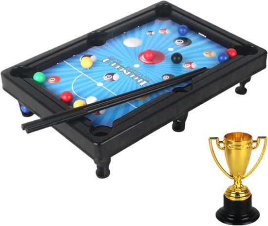 Tafelblad Pooltafel - Miniatuur Poolset - Desktop Spel - Veilig ABS Materiaal - 43 x 30 x 5 cm van Merkloos