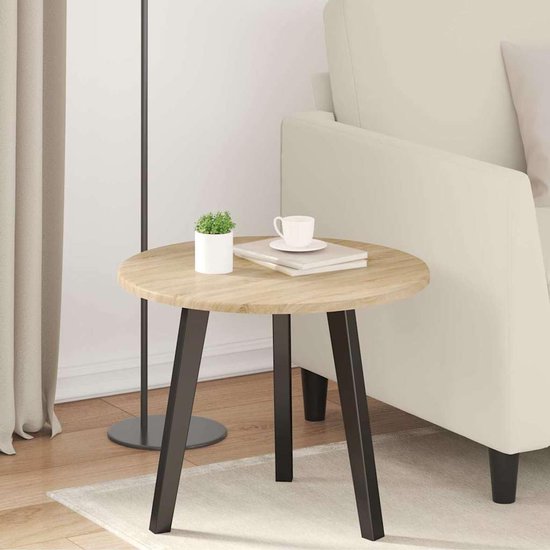 tafelblad Sonoma-eiken Ø 50 x 1,5 cm van houtmateriaal voor buiten, modern design voor tuin en terras, onderhoudsvriendelijk oppervlak voor gezellige maaltijden