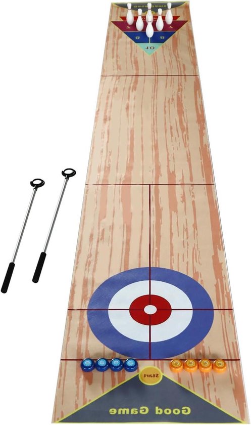 Tafelcurling spel - Binnenspel Shuffleboard - Feestjes Organiseren - Draagbaar Compact Design - 4.6 x 2 cm - Zwart