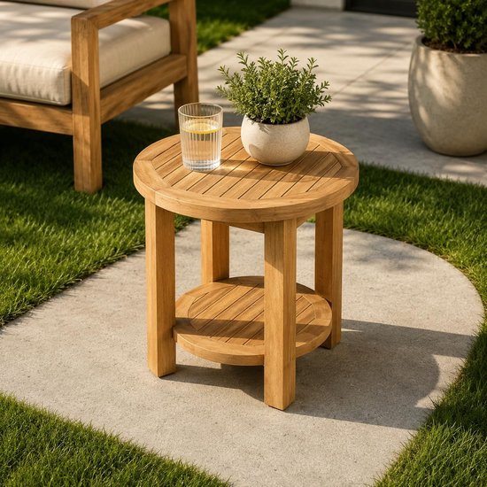 Teak Tuin Bijzettafel Ø50 x 45 cm