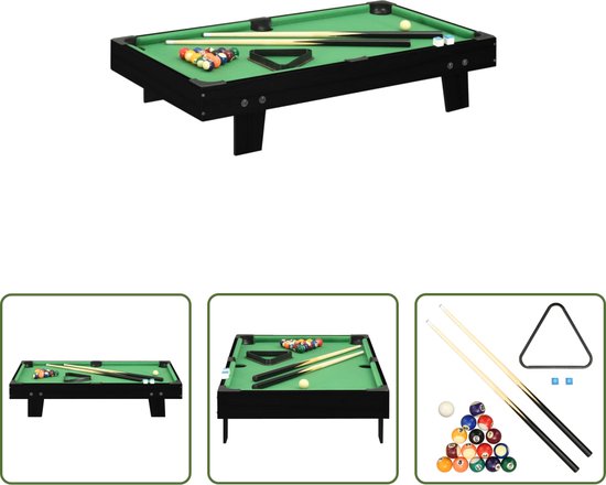 The Living Store Draagbare pooltafel - Mini - MDF - 92x55x19cm - Inclusief accessoires van The Living Store