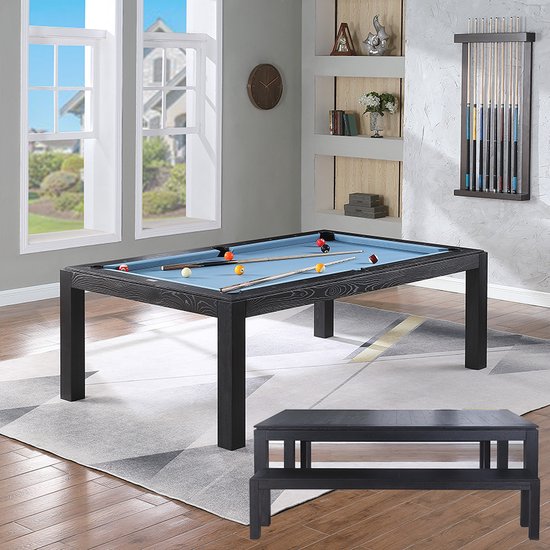 Top Table Lexor Pooltafel Dinner Design Black-Oak 7FT van T