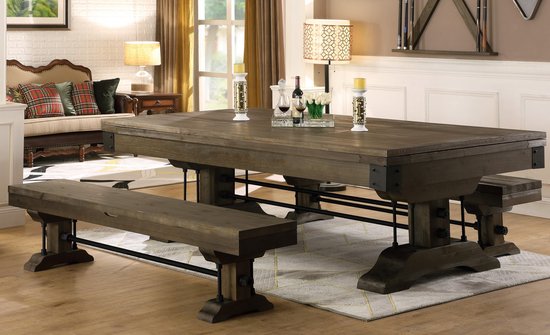 Top Table Lexor Pooltafel Industrial Black-Oak 8FT van T