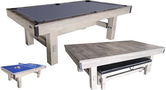 TopTable Dinner Wood Pooltafel 6ft - met bank - 2-delig Leisteen van T