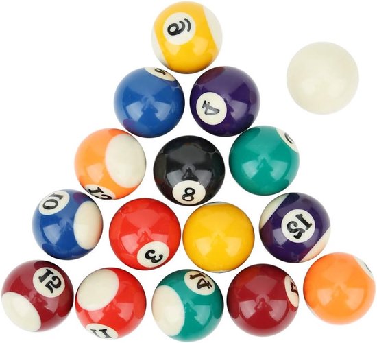 Training Ball Set voor Kinderen, 16 Stuks Eco-vriendelijke 38mm Hars Billiardballen voor Mini Pooltafel en Speelruimtes