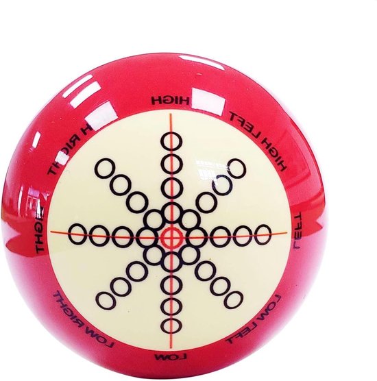 Trainingsbal Biljart - Oefenbal Pool - Vaardigheden Verbeteren - Met Visuele Markeringen - 525 mm - Rood