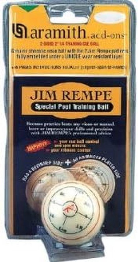 Trainingsbal voor Poolbiljart - Oefenbal met Handleiding Jim Rempe