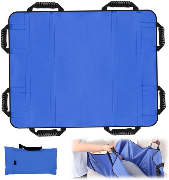 Transferboard voor Patiënten - 120 x 100 cm, Herbruikbare Glijmat met 8 Handgrepen, Ideaal voor Ouderen en Zorgverlening, Bedheffing en Veiligheid