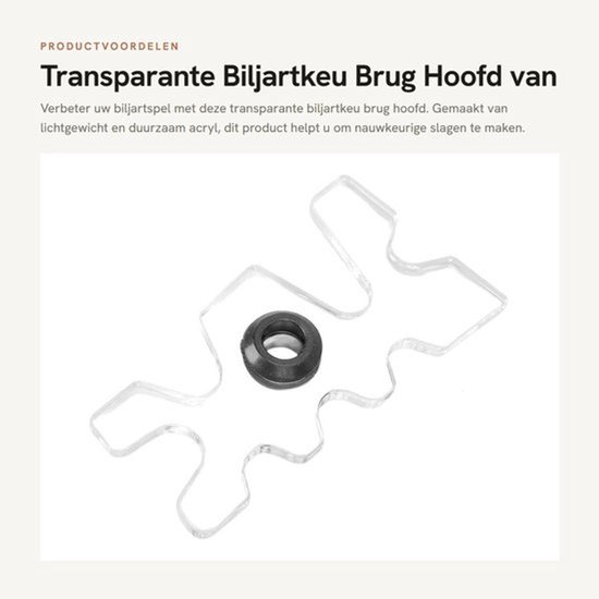 Transparante Biljartkeu Brug Hoofd van Acryl
