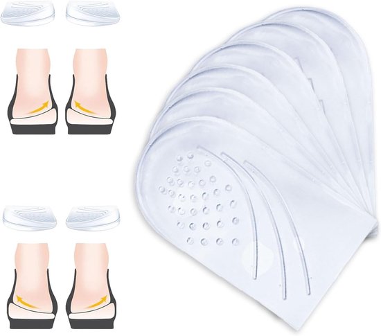Transparante Gel Heel Pads voor Schoenen - O/X Beencorrectie Orthopedische Inlegzolen voor Voetcorrectie bij Mannen en Vrouwen